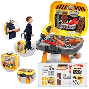 Hot Sale Plastic Educational Kid Tool Set Toy 5 in 1 Tool Set Table Electric Drill Toy Kids