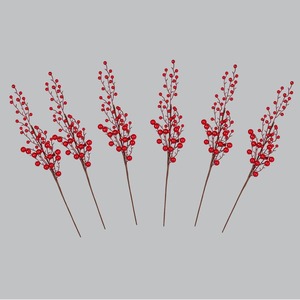 Ramas de Bayas Rojas con Tallos Largos: Decoración para Jarrones, Arreglos Florales y Manualidades Navideñas (Rojo) - Product Image 1