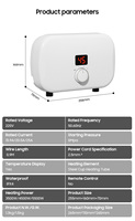 Chauffe-eau électrique sans réservoir, thermostat en plastique, commande tactile, protection contre la surchauffe, économie d'énergie, intelligent, IPX4, camping-car, extérieur, hôtel