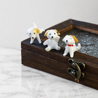 Ornements en verre faits à la main, chat et chien blancs mignons, pour la décoration de la maison, du bureau ou de la chambre, cadeau, artisanat en verre, ornements décoratifs