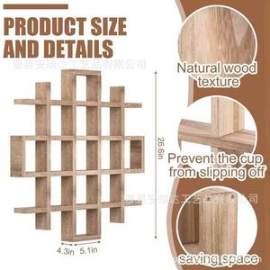 Wooden Wall Mounted Display <b>Shelf</b> 5 Layers Durable Storage <b>Rack</b> For Living Room - Product Image 5
