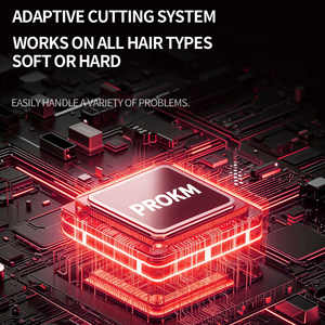 Kemei ProKm-488 Tagliacapelli <span class=keywords><strong>Professionale</strong></span> con Batteria al Litio da 2000mAh, Motore Brushless 9000RPM, Lame DLC, Colore Rosso - Product Image 4
