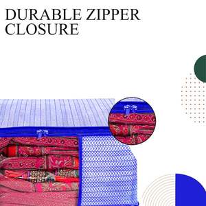 Arow Blue Saree Covers With Zip Cover Packing <b>Bags</b> Saree Work Saree Cover <b>For</b> Women In Wholesale Price - Product Image 3