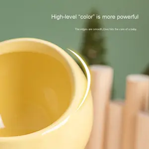 Toptan çevre dostu seramik evcil hayvan kaseleri & besleyiciler katı desen PC şeker renk altın ayı tasarım küçük evcil yiyecek kasesi - Product Image 4