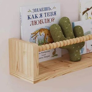 Wooden Beaded Storage <b>Rack</b> For Childrens Picture Books Dolls Wall <b>Shelf</b> Rectangle Durable Standing Type - Product Image 1
