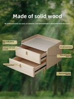Table de chevet moderne en bois simple avec verrouillage d'empreintes digitales audio Bluetooth à chargement sans fil pour la salle de sport à domicile ou le rangement de la chambre