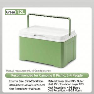 กล่องเก็บความเย็นแบบพกพาขนาด 12 ลิตร รุ่นใหม่ กันน้ำ วัสดุ PP สำหรับตั้งแคมป์ ปิกนิก ชายหาด ครอบครัว กิจกรรมกลางแจ้ง - Product Image 2