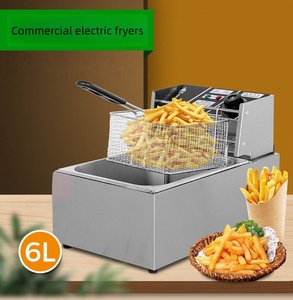 6L + 6L Countertop thép không gỉ pháp khoai tây chiên Máy lon thương mại khoai tây chiên điện nồi chiên sâu có thể điều chỉnh nhiệt - Product Image 2
