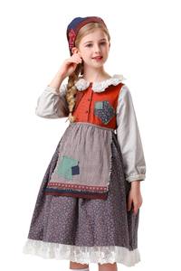 Disfraz de Niña de las Velas de Luolan para Halloween, Disfraz de Película de Televisión, Vestido de Poliéster para Niñas, Delantal, Pañuelo para la Cabeza, Talla 120-150 cm, Drama - Product Image 4