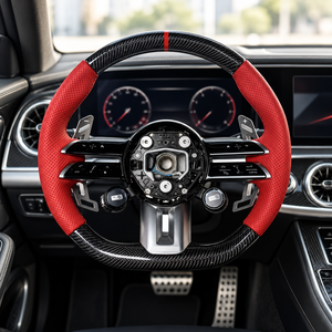 Volante Deportivo de Fibra de Carbono y Cuero Personalizado de Alta Calidad para Mercedes-Benz, Actualización de 2013 a 2018, Compatible sin Airbag - Product Image 4