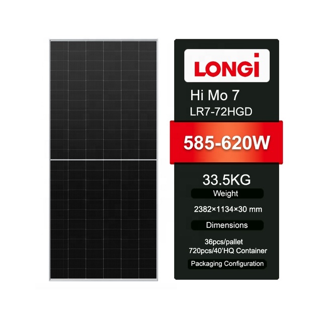 Longi HiMo 7 Solar Panels LR7-72HGD 595~625M N-Type Monocrystalline Silicon 144 Solar Cells Panel