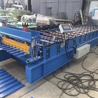 Mesin Roll Forming Lembaran Atap Profil Besi Panel Metal Trapezoidal Trimdek Spandek Ibr Rib Pbr R Tr4 Tr5 PV4 AG