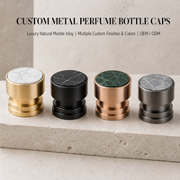 Capsules de flacons de parfum en métal personnalisées avec incrustation de marbre naturel, flacon de parfum de luxe en Zamak