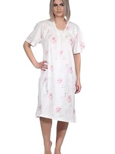 <span class=keywords><strong>Camicia</strong></span> <span class=keywords><strong>da</strong></span> <span class=keywords><strong>Notte</strong></span> di Lusso per Donna, Traspirante, Lunghezza al Ginocchio, <span class=keywords><strong>Manica</strong></span> <span class=keywords><strong>Corta</strong></span>, Collo <span class=keywords><strong>con</strong></span> <span class=keywords><strong>Bottoni</strong></span>, Design Floreale - Product Image 5