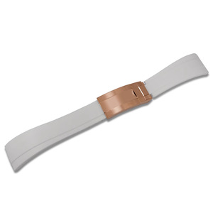 Bracelet de <span class=keywords><strong>montre</strong></span> de luxe respirant en caoutchouc et bois de 20 mm – Compatible Yacht-Master Noir/Vert - Product Image 2