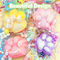 Jouet Squishy Patte de Grand Chat Floqué, Jouet Anti-Stress Mochi en TPR Non Collant, Jouet Kawaii Coloré pour Soulager le Stress, Idéal pour Collection ou Cadeau