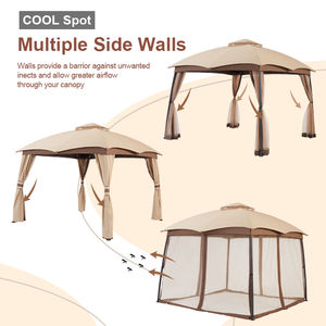 Fabricant <span class=keywords><strong>professionnel</strong></span> Dôme autoportant de qualité supérieure Double <span class=keywords><strong>toit</strong></span> Patio Gazebo avec filet pour Villa Hôtel - Product Image 6