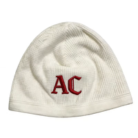 Bonnet d'hiver unisexe en acrylique chaud et uni, tricoté gaufré, style vintage et sportif, avec étiquette tissée personnalisée pour la vente en gros