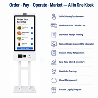 Kiosque de commande et de paiement en libre-service sur pied ou mural pour restaurants et centres commerciaux – Solution de commande tout-en-un OEM ODM
