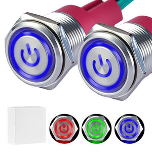 Interruptor de Botón con Retroiluminación LED, Diseño de Acero Inoxidable, para Interruptor de Botón de 22 mm - Product Image 1