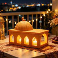Décoration de table en forme de mosquée avec lumière LED pour la fête musulmane, ornement de bureau pour le Ramadan, Eid Mubarak, décoration de la maison, cadeau