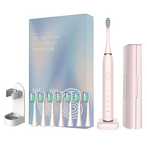 Brosse à dents électrique sonique rechargeable, étanche IPX7, portable, avec 6 têtes de brosse et étui de voyage - Product Image 2