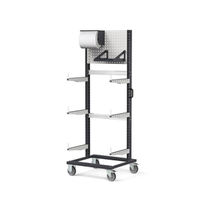 Carro Fami Bin Cart 0709 con panel perforado y accesorios, 761x668x1965mm - Product Image 1