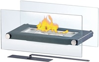 Meilleures ventes - Cheminée portable en acier inoxydable noir au bioéthanol, sans fumée, pour table extérieure