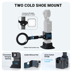 Support magnétique <span class=keywords><strong>pour</strong></span> téléphone en alliage d'aluminium YUANYUJINGMI 360 °   Support multifonctionnel rotatif <span class=keywords><strong>pour</strong></span> <span class=keywords><strong>Osmo</strong></span> Pocket 3 Cage <span class=keywords><strong>iPhone</strong></span> 17 16 - Product Image 5