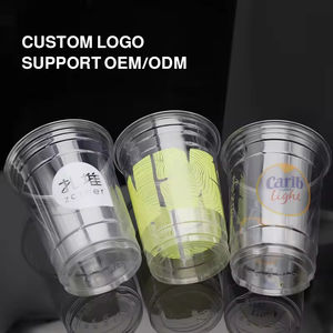 Tasses à café jetables en plastique PET à emporter de taille de 400ml avec couvercle pour mariage, couleur et logo personnalisés - Product Image 5
