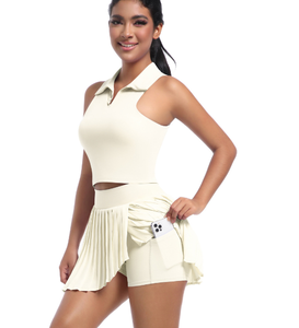 Nouvelle collection 2025 – Tenues de sport tendance avec logo personnalisé – Jupes de <span class=keywords><strong>tennis</strong></span> plissées mini esthétiques pour femmes – Ensembles de <span class=keywords><strong>tennis</strong></span> 2 pièces – Vente chaude - Product Image 5