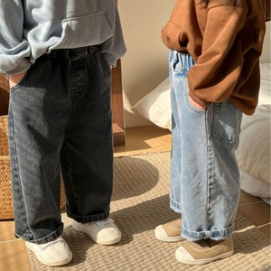 2025 nuevos Pantalones vaqueros de primavera y otoño para niños, pantalones holgados rectos de algodón informales para niñas y niños - Product Image 2