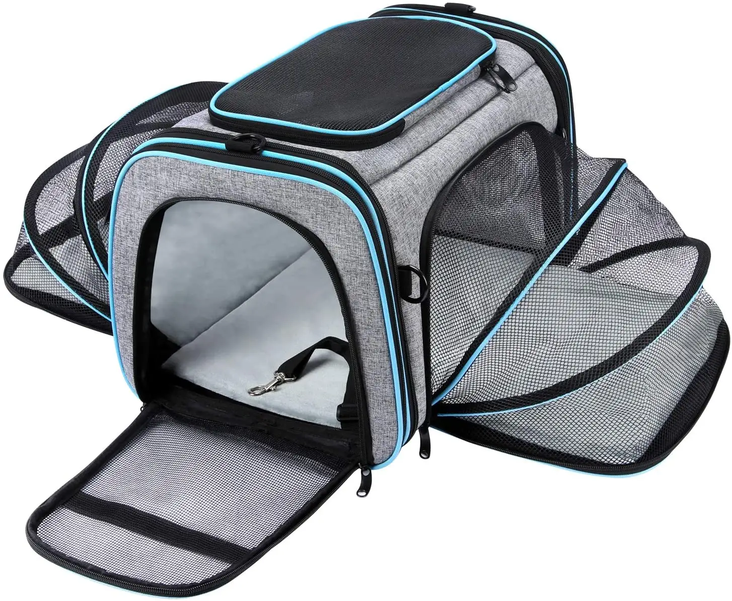 Airline Approved Pet Carrier Large Soft Sided Pet Travel Carrier 4 Sides Expandable Cat Collapsible Carrier With Removable