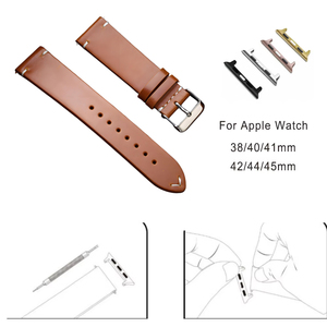Lionorm Luxuriöses Italienisches Vintage-Öl-Wachs-Echtleder-Uhrenarmband mit Schnellverschluss für 18/19/20/21/22/24mm Smartwatch - Product Image 6