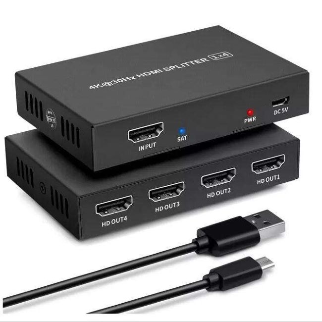 HDMI 4-стороннее разветвитель металлический корпус HDMI разветвитель 1x4 Ultra HD 1 вход 4 выхода 4K x 2K HDMI видео разветвитель