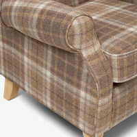 Fauteuil à dossier haut et accoudoirs roulés en tissu à armure épaisse, style Sherlock, pour salon, chambre à coucher, dressing