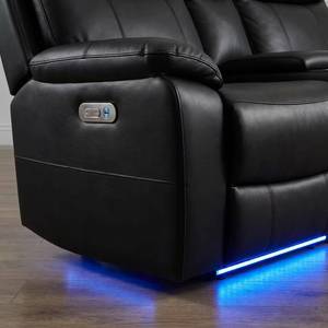 Conjunto de Muebles Reclinables Eléctricos Modernos para Sala de Estar, Sofá Seccional en Forma de L con Iluminación Ambiental LED Azul y Puerto USB - Product Image 4