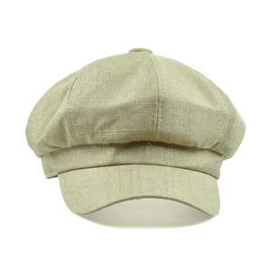 Sombrero octogonal de cáñamo de algodón fino Boina con lengua de pato de color sólido - Product Image 4