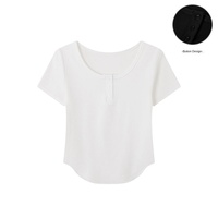 Fabricants de vêtements personnalisé été nouvelle mode Simple irrégulier court de haute qualité 220g ample femmes T-shirt à manches courtes
