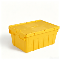 Conteneur en PP TSS-TBX avec couvercle attaché et parois latérales perforées, empilable et emboîtable, capacité de charge de 45 L, 30 kg, épaisseur de 2,5 mm, boîtes imprimées en soie