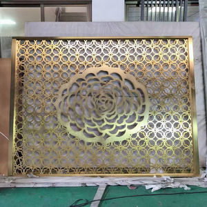 Thép Không Gỉ Màu Laser Rỗng Màn Hình Phân Vùng Phòng Divider Vàng Đen Antique Bronze - Product Image 5