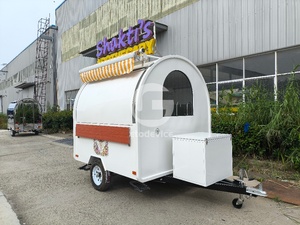 Etodevice Mobile Cute <b>Small</b> Mini Food Shopping Cart Coffee Food Truck With Umbrella - Product Image 4
