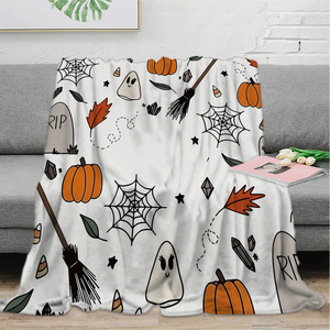 Manta de Felpa con Estampado de Esqueleto de Dibujos Animados, Rectangular, Antipelusas, Decoración del Hogar, Uso en las Cuatro Estaciones - Product Image 2
