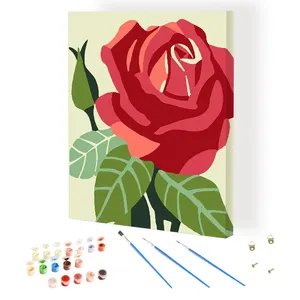 Sơn đơn giản bằng số cho người lớn tác phẩm nghệ thuật tạo ra bức tranh tự làm bằng số hoa hồng