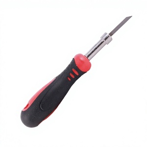 Cuchillo de jardín SONO J30 de hoja recta con cuchilla de acero inoxidable de 100 mm, mango de plástico antideslizante, color negro y rojo. - Product Image 1
