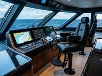 Siège de capitaine pliable en cuir PU avec support ergonomique et piédestal pour bateau, yacht, ponton et usage commercial