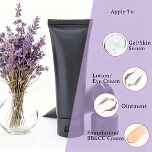 Confezionamento cosmetico personalizzato a grandezza naturale tubo di <span class=keywords><strong>plastica</strong></span> nera tubo di imballaggio per la cura della pelle per lozione crema per il lavaggio del viso - Product Image 4