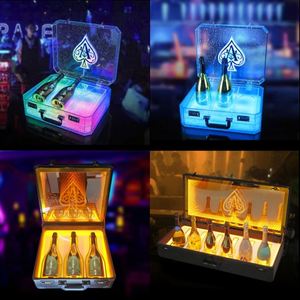 Bar plástico acrílico LED luz colección maleta caja portador champán vino VIP botella vidrio taza caja exhibición maletín - Product Image 3