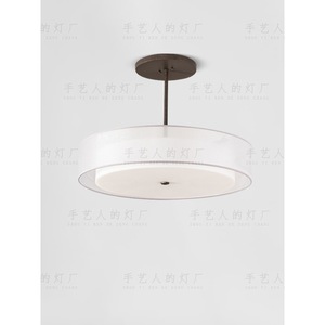 Lampe LED suspendue ronde en tissu, design minimaliste moderne, 50cm, 60cm, 80cm, pour salon, chambre à coucher, salle à manger, salon de thé, bureau - Product Image 5