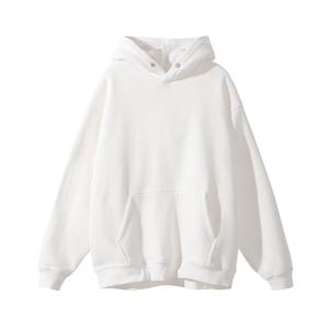 Col à bouton-pression de haute qualité sans ficelle 400 Gsm coton <span class=keywords><strong>pull</strong></span> sur logo personnalisé hommes sweat à capuche vierge - Product Image 4